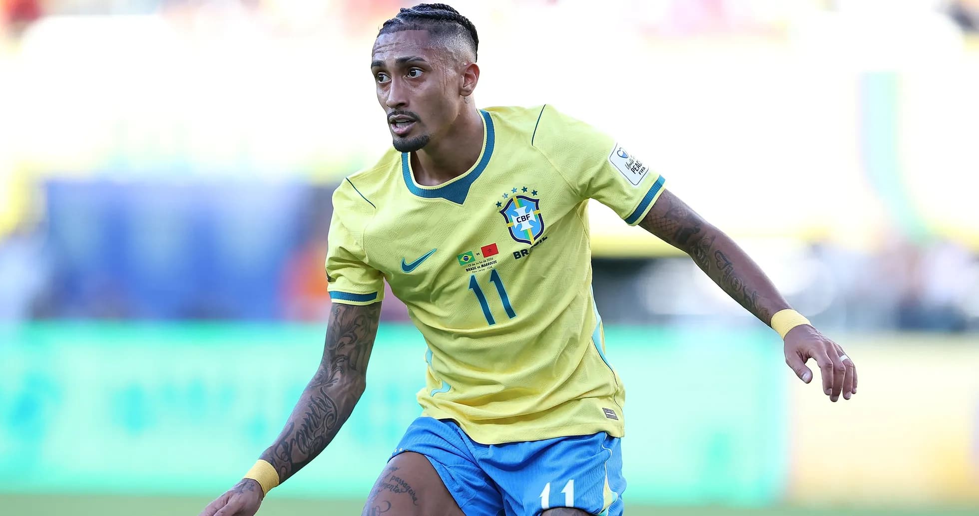 Jugador de Brasil en acción durante el partido Jugador de Brasil en acción durante el partido