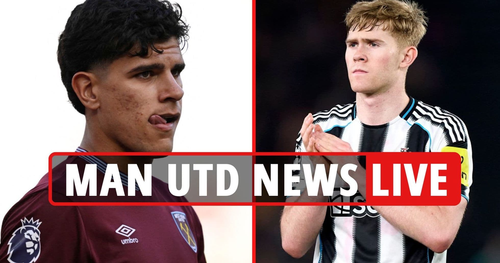 Jugadores de West Ham y Newcastle en un gráfico de noticias Jugadores de West Ham y Newcastle en un gráfico de noticias
