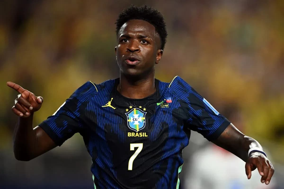 Jugador de Brasil señalando durante el partido Jugador de Brasil señalando durante el partido