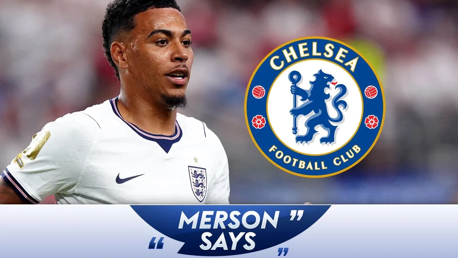 Jugador de Inglaterra con camiseta de Chelsea en acción Jugador de Inglaterra con camiseta de Chelsea en acción