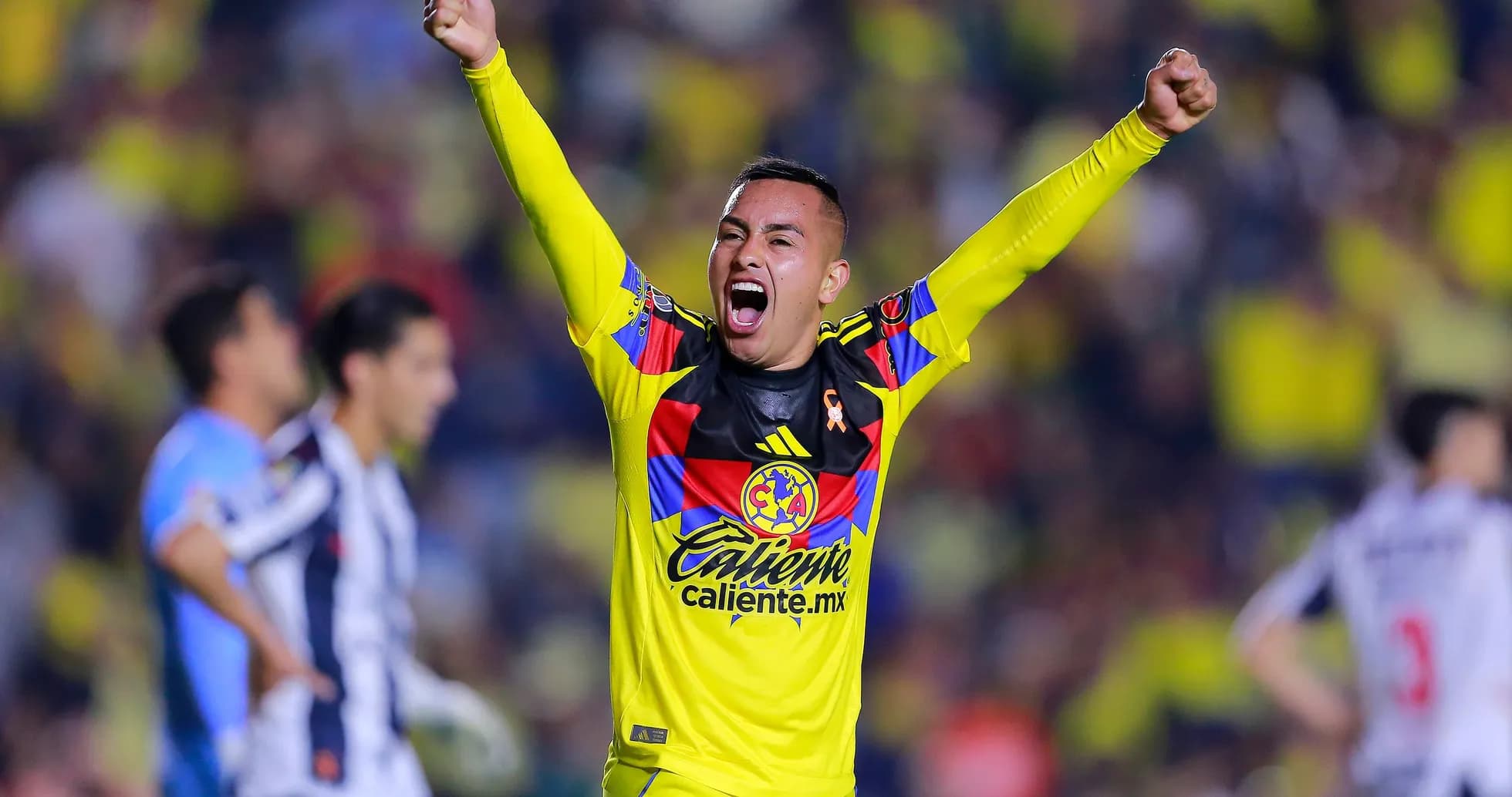 Jugador de Club América celebra un gol Jugador de Club América celebra un gol
