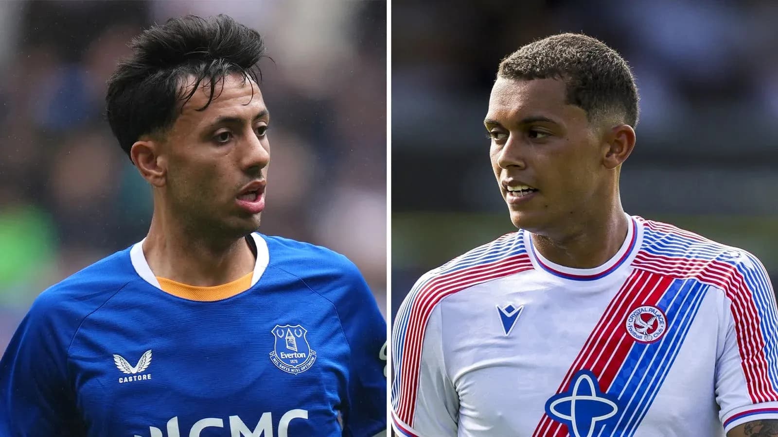 Jugadores de Everton y Crystal Palace en acción Jugadores de Everton y Crystal Palace en acción