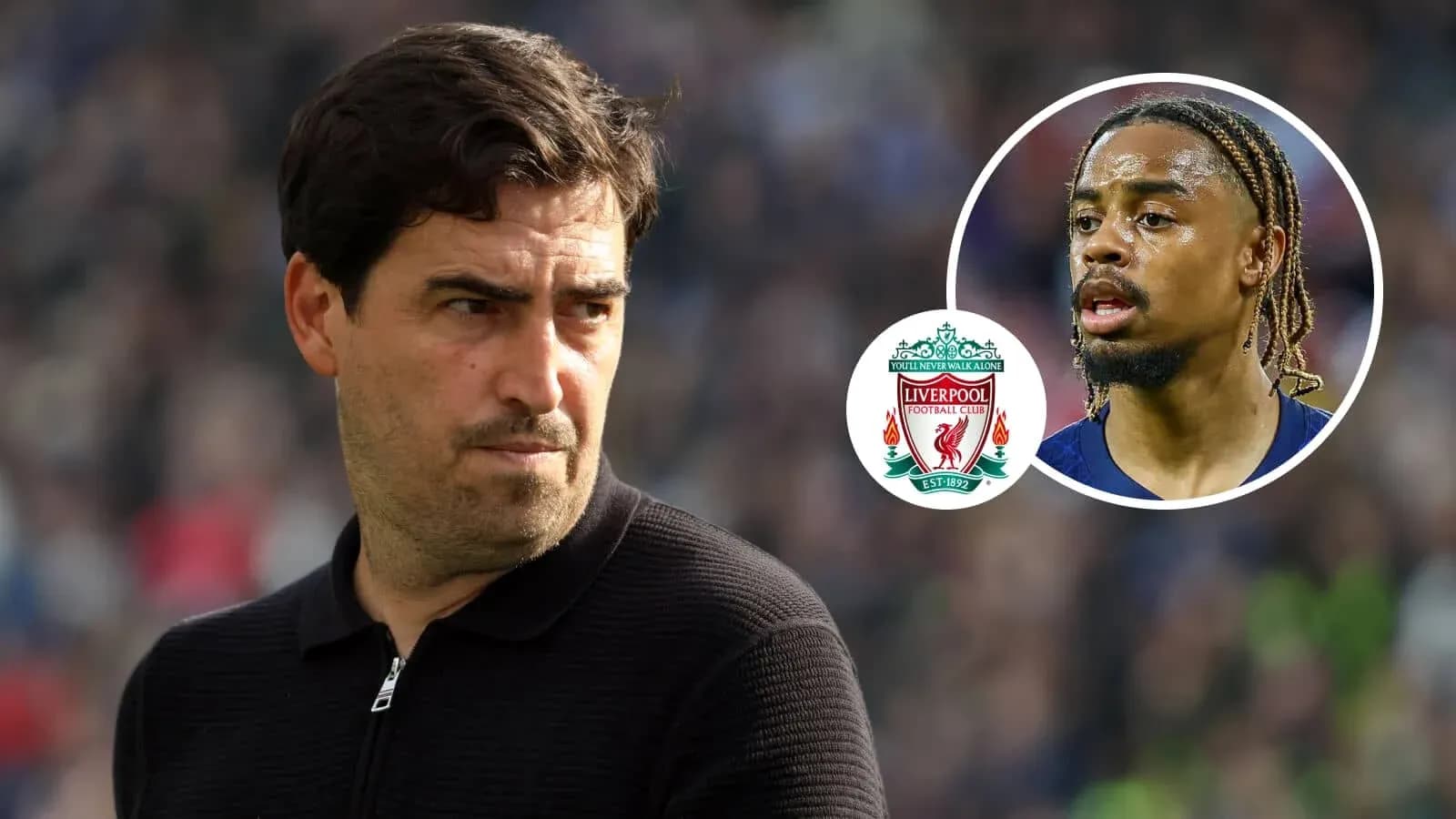 Entrenador y jugador de Liverpool en primer plano Entrenador y jugador de Liverpool en primer plano