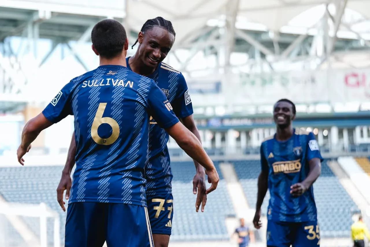 Jugadores del Philadelphia Union II celebrando un gol Jugadores del Philadelphia Union II celebrando un gol