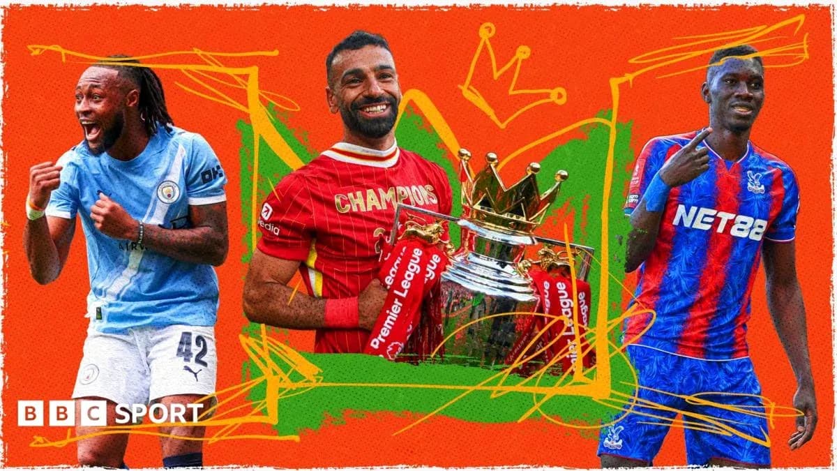Jugadores de fútbol celebrando con trofeo de Premier League Jugadores de fútbol celebrando con trofeo de Premier League