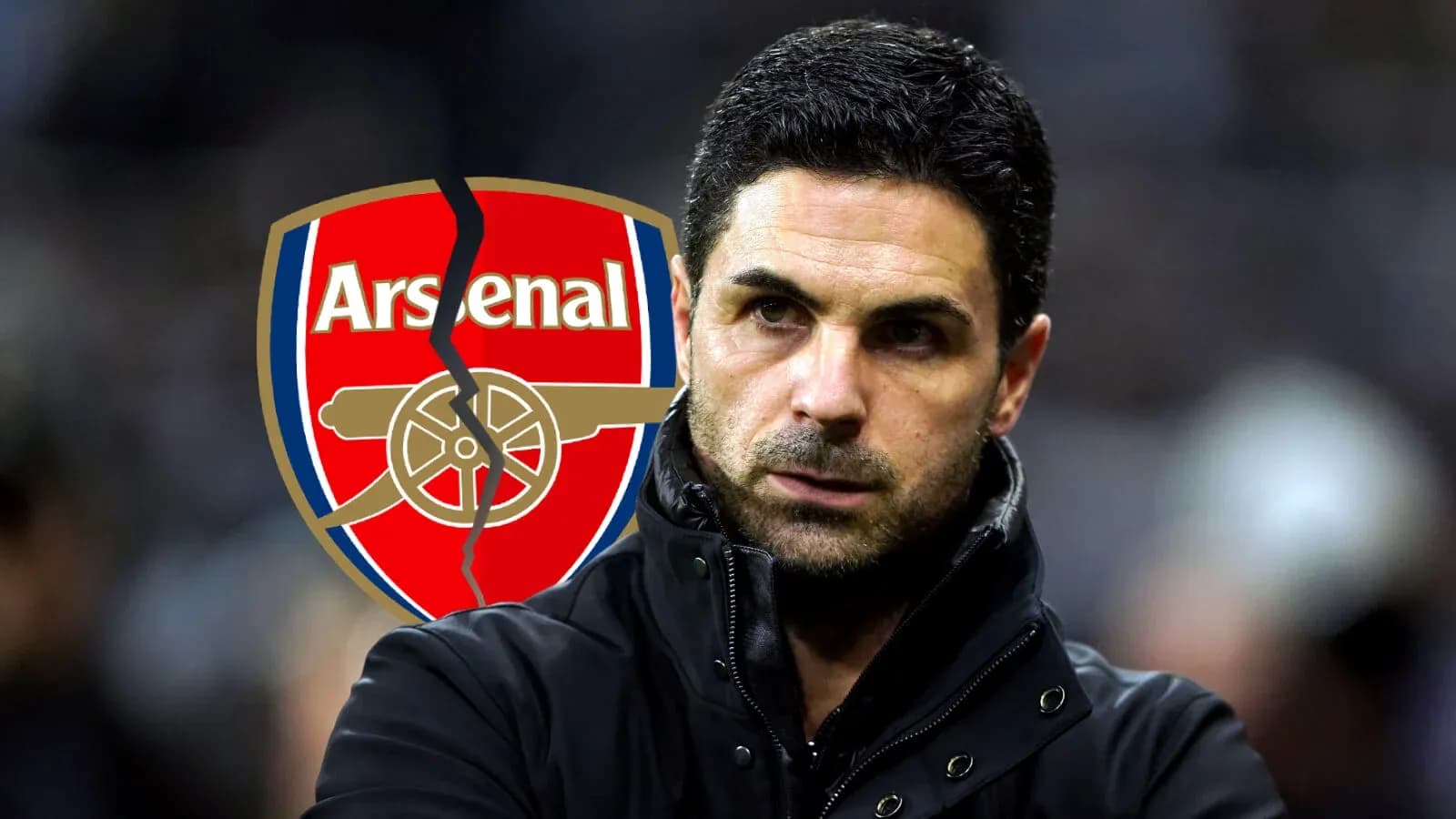 Entrenador de Arsenal con logo del club de fondo Entrenador de Arsenal con logo del club de fondo