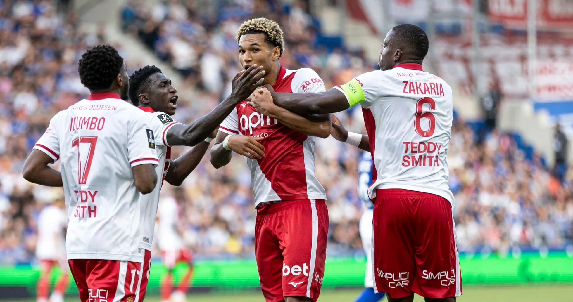 Jugadores de AS Monaco celebrando un gol Jugadores de AS Monaco celebrando un gol