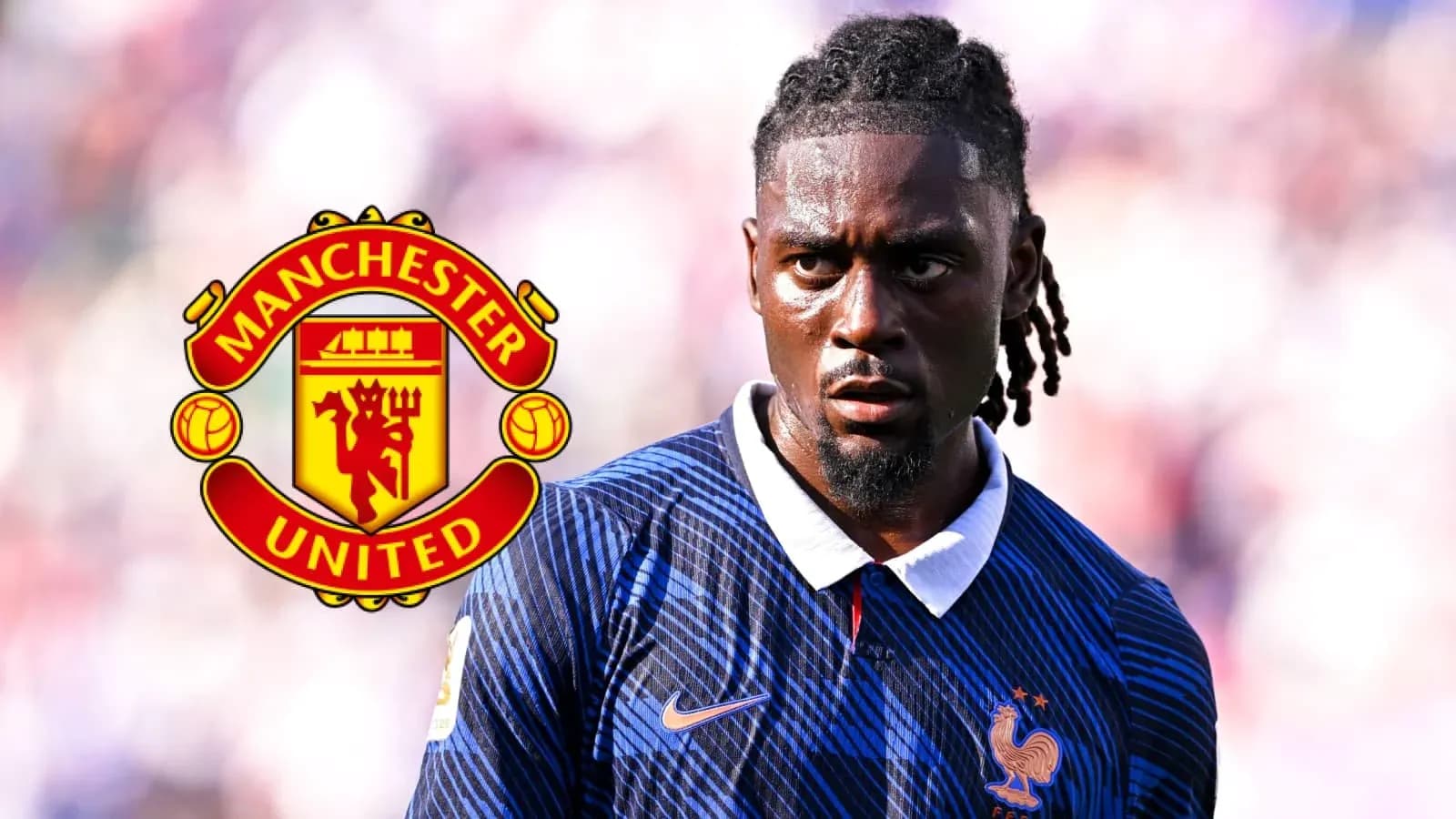 Jugador de Francia en uniforme de Manchester United Jugador de Francia en uniforme de Manchester United