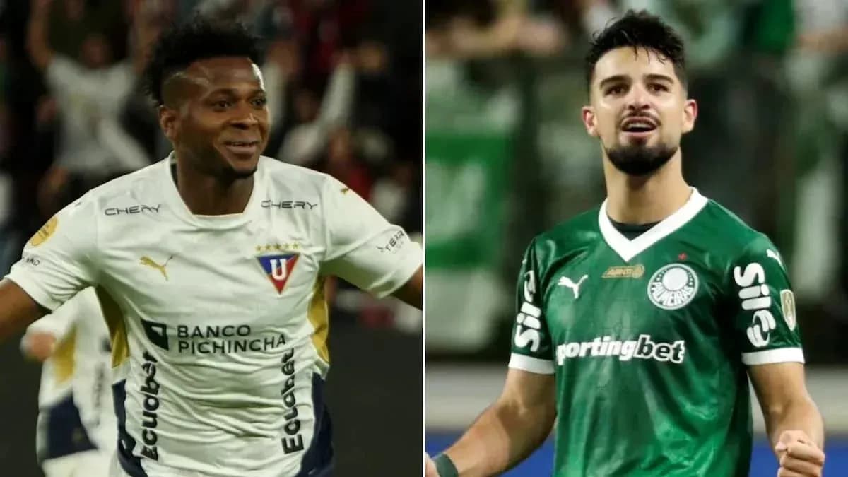 Jugadores de LDU y Palmeiras en el partido Jugadores de LDU y Palmeiras en el partido
