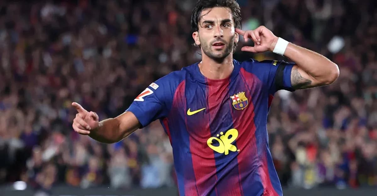 Jugador de Barcelona celebrando un gol en el estadio Jugador de Barcelona celebrando un gol en el estadio