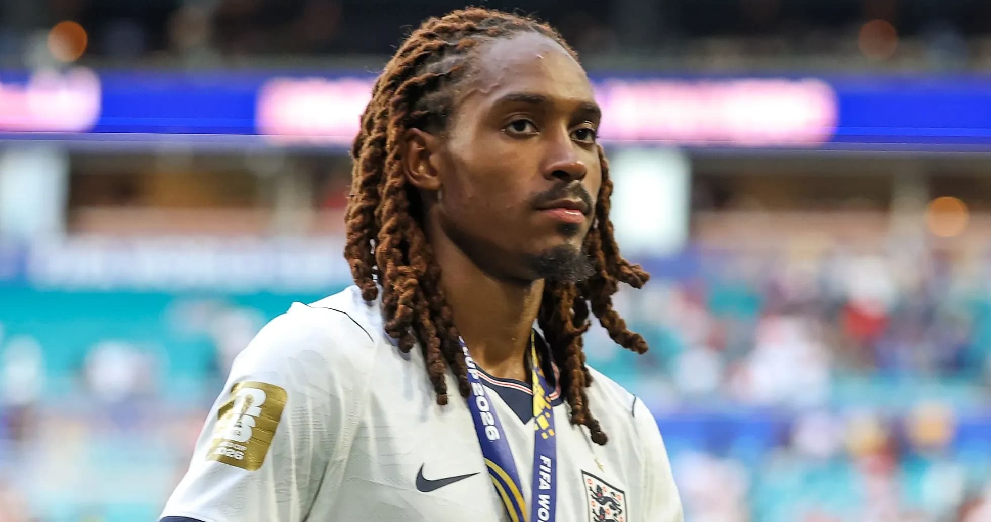 Jugador de Inglaterra con medalla de la Copa Mundial Jugador de Inglaterra con medalla de la Copa Mundial