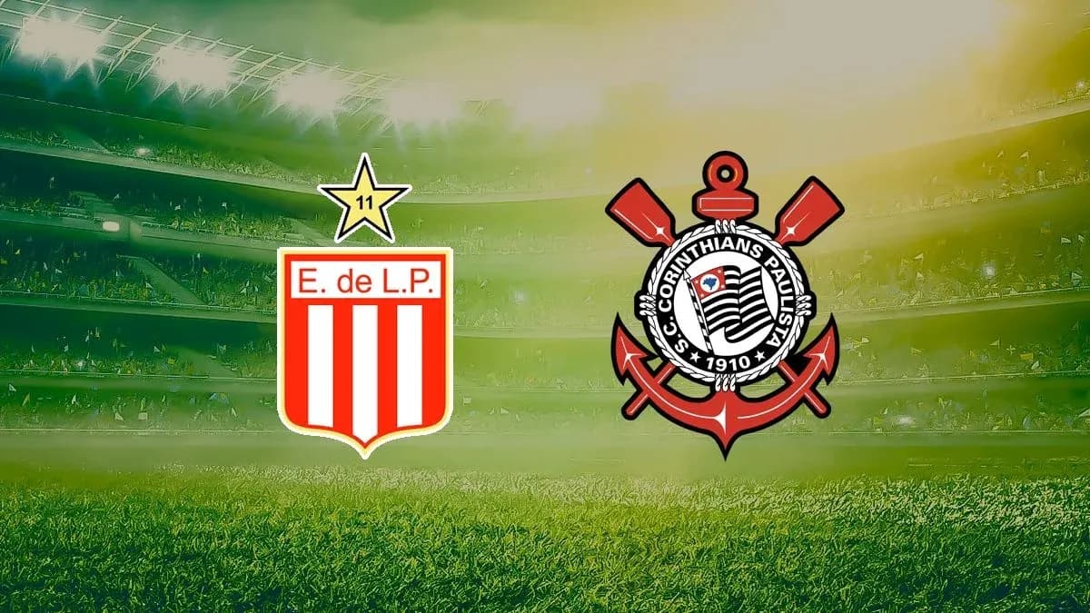 Logos de Estudiantes y Corinthians en el estadio Logos de Estudiantes y Corinthians en el estadio